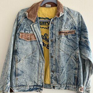 Ruff Stuff Acid Washed Denim Jacket size Large